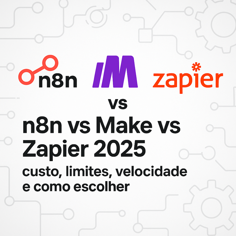 n8n vs Make vs Zapier 2025: custo, limites, velocidade e como escolher