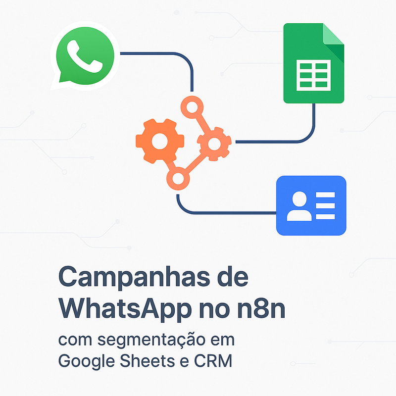 Campanhas de WhatsApp no n8n com segmentação em Google Sheets e CRM
