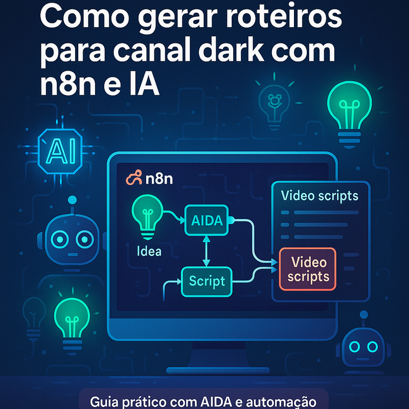 Como gerar roteiros para canal dark com n8n e IA: guia prático com AIDA e automação