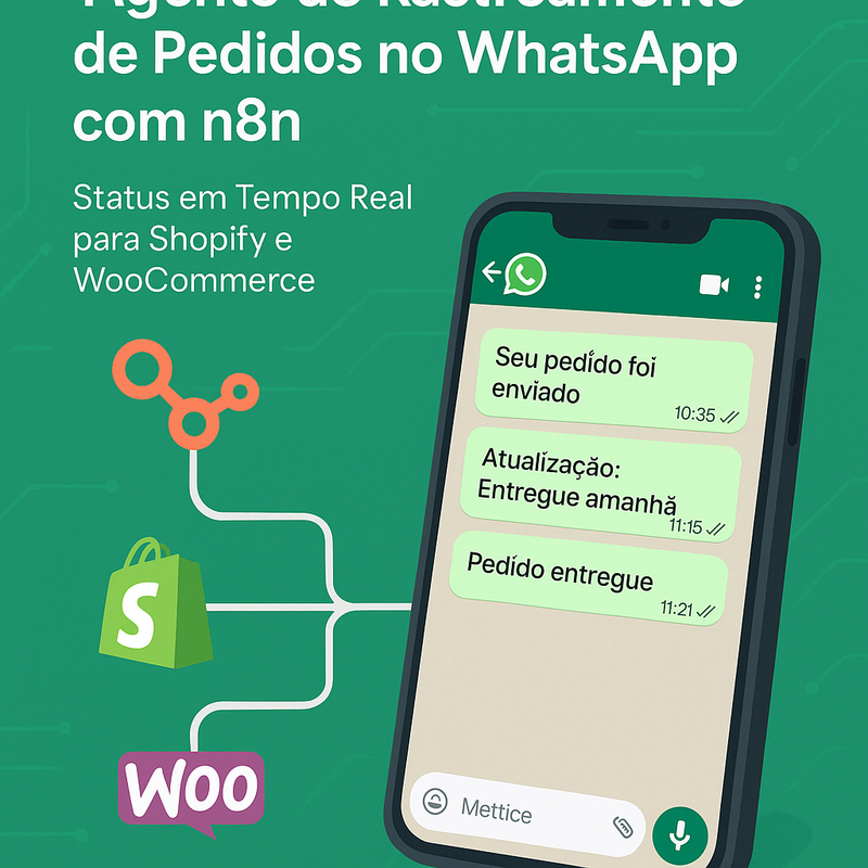 Agente de Rastreamento de Pedidos no WhatsApp com n8n: Status em Tempo Real para Shopify e WooCommerce