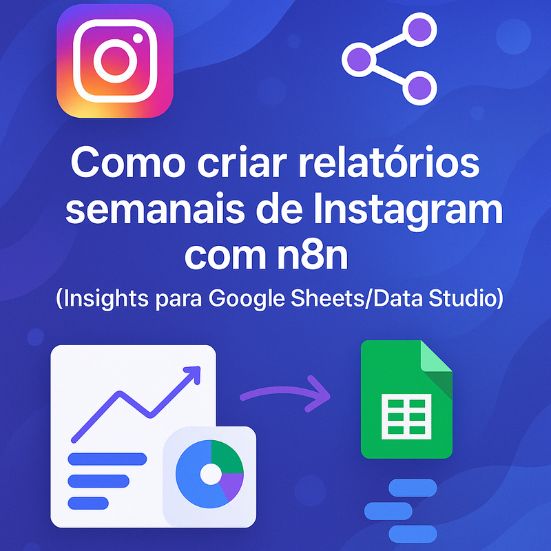 Como criar relatórios semanais de Instagram com n8n (Insights para Google Sheets/Data Studio)