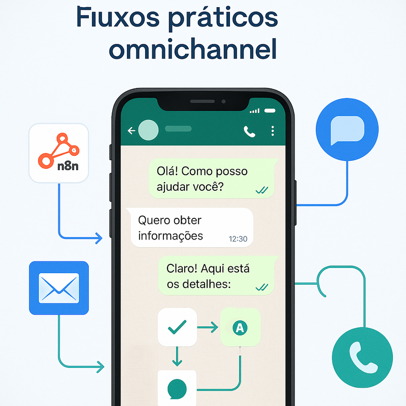 Automação de atendimento com n8n no WhatsApp: Fluxos práticos omnichannel