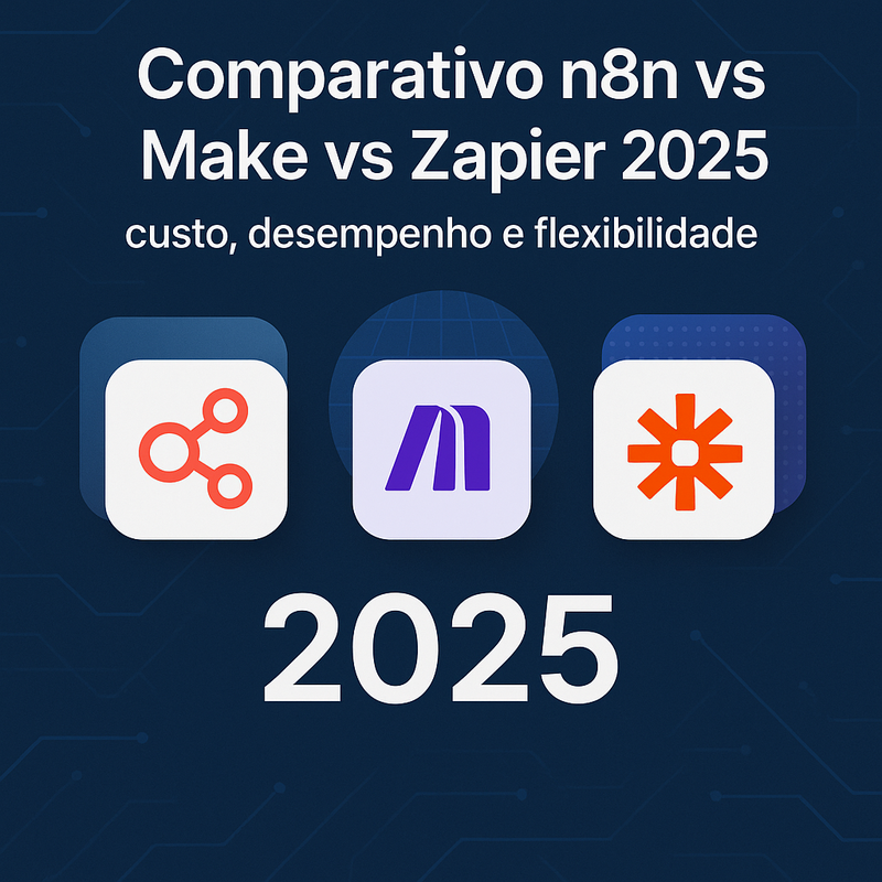 Comparativo n8n vs Make vs Zapier 2025: custo, desempenho e flexibilidade