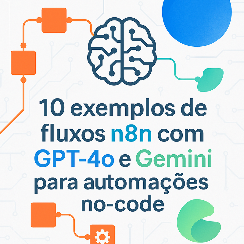 10 exemplos de fluxos n8n com GPT-4o e Gemini para automações no-code