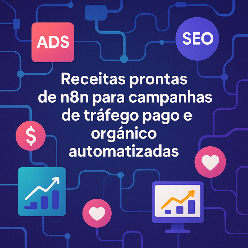 Receitas prontas de n8n para campanhas de tráfego pago e orgânico automatizadas