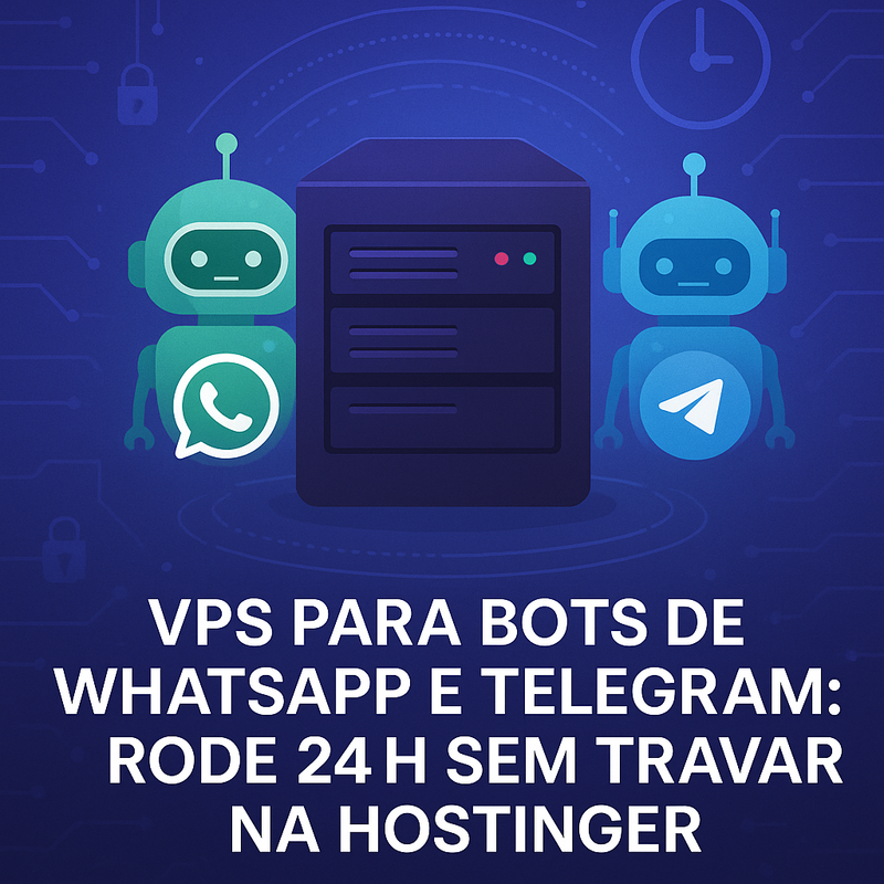 VPS para bots de WhatsApp e Telegram: rode 24h sem travar na Hostinger