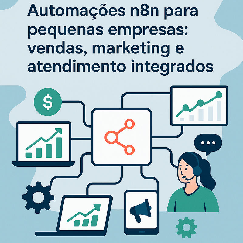 Automações n8n para pequenas empresas: vendas, marketing e atendimento integrados