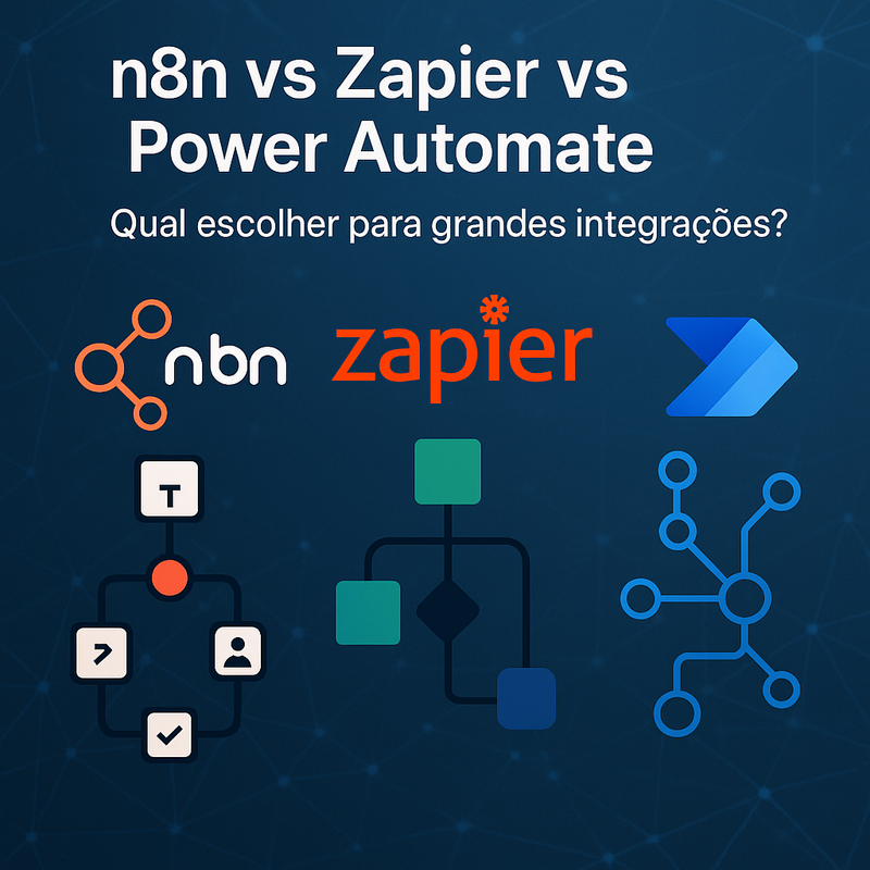 n8n vs Zapier vs Power Automate para grandes integrações: qual escolher?