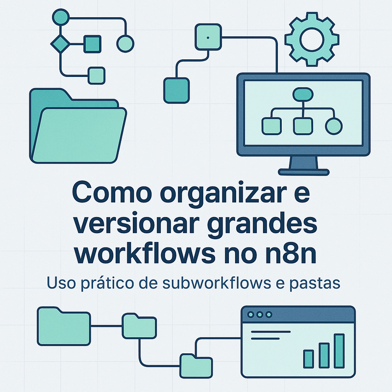 Como organizar e versionar grandes workflows no n8n: uso prático de subworkflows e pastas